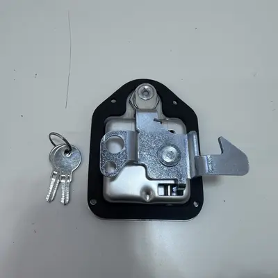 Chrome Locking Mini Paddle Handle - 90° Rotation - CH506 Key - Flush Mount - Thumbnail 2
