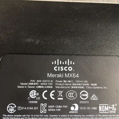 Cisco Meraki MX64-HW Cloud Managed Security Appliance - Thumbnail 7