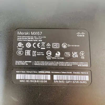 Cisco Meraki MX67-HW 5-Port Cloud-Managed Security Appliance Firewall, UNCLAIMED - Thumbnail 10