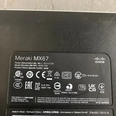 Cisco Meraki MX67-HW 5-Port Cloud-Managed Security Appliance Firewall, UNCLAIMED - Thumbnail 9