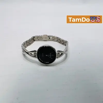 Citizen $325 Eco-Drive Axiom Women's Watch 23mm, Silver-Tone Bangle, Black Dial - New Open Box - Real photo at TamDo.us