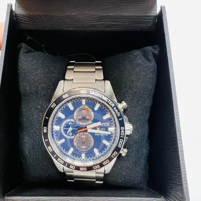 Citizen $599 Eco-Drive Chronograph Blue Dial Men's Watch 44mm Stainless Steel - Thumbnail 7