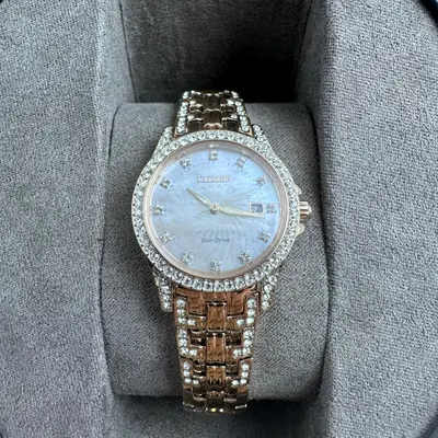 Citizen EW122853D Silhouette Eco-Drive Crystal Watch 28mm, Rose Gold Tone - Thumbnail 3