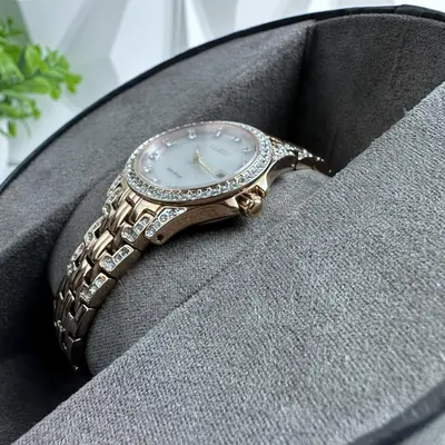 Citizen EW122853D Silhouette Eco-Drive Crystal Watch 28mm, Rose Gold Tone - Thumbnail 6