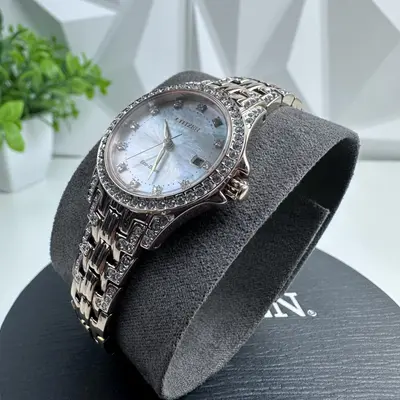 Citizen EW122853D Silhouette Eco-Drive Crystal Watch 28mm, Rose Gold Tone - Thumbnail 4