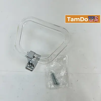 Clear Acrylic Handle Pull Modern Chrome Base - Thumbnail 1