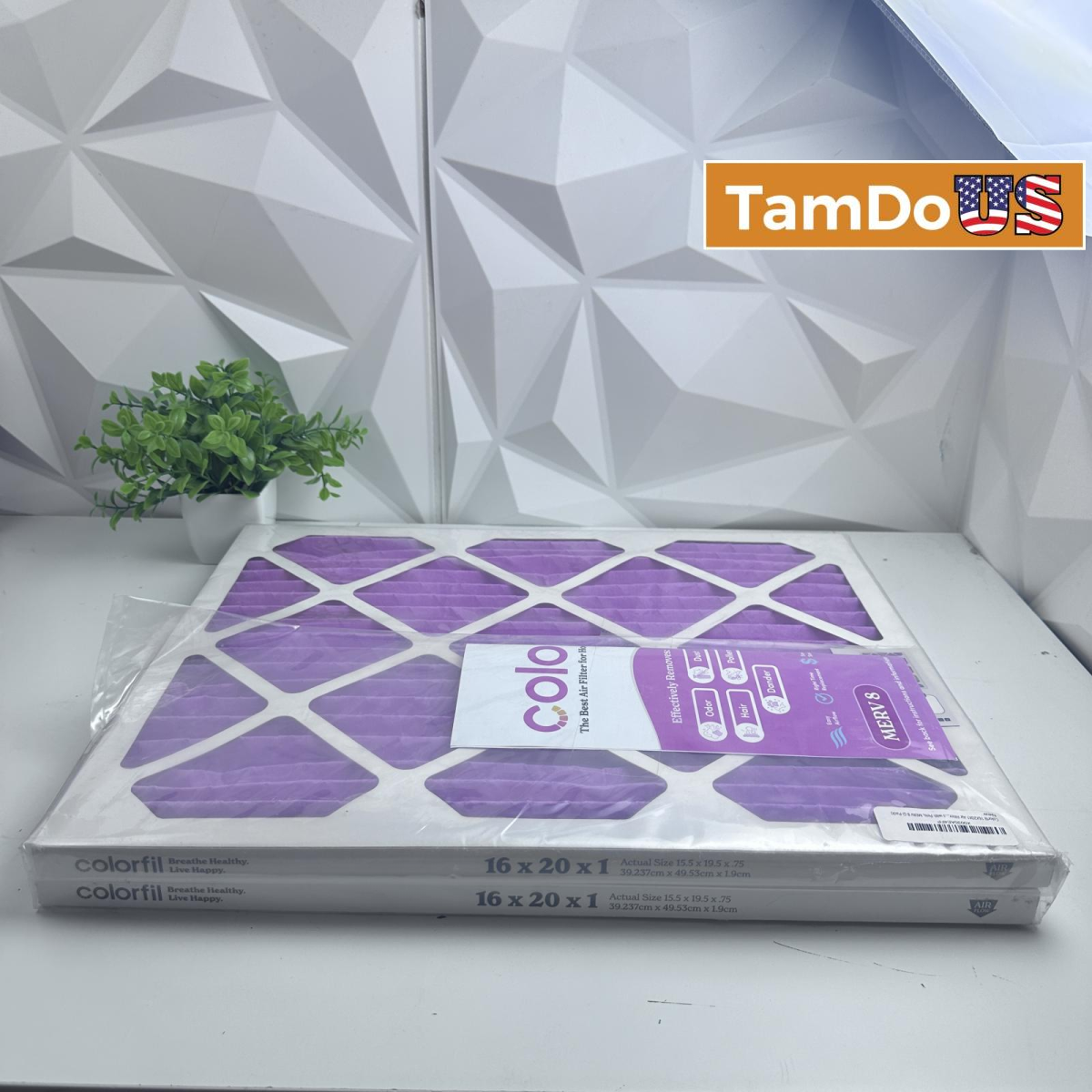 Colorfil 16x20x1 Air Filter MERV 8, Odor/Dust/Pollen Removal, 2-Pack - Photo 1 - Real photo at TamDo.us