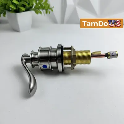 Commercial Beer or Soda Tap Faucet Handle Valve Assembly – Stainless & Brass - Thumbnail 1