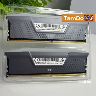 CORSAIR Vengeance RGB 32GB (2x16GB) DDR5 6000MHz CL36 Desktop RAM Gray - Thumbnail 1