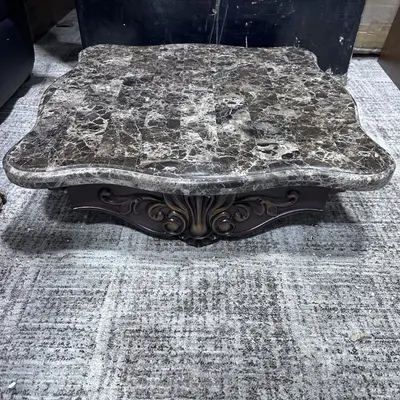 Cosmos Furniture Jade End Table 4090CHJAD, Dark Brown, Marble Top - Thumbnail 10