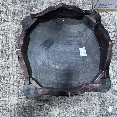 Cosmos Furniture Jade End Table 4090CHJAD, Dark Brown, Marble Top - Thumbnail 3