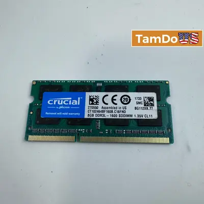 Crucial 8GB DDR3L 1600MHz PC3L-12800S SO-DIMM Laptop RAM - Thumbnail 1