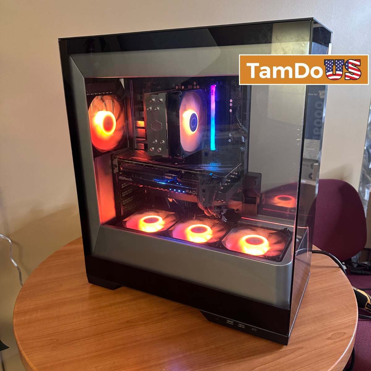 CyberPowerPC Gaming Desktop, Ryzen 7 8700F, 16GB DDR5, 1TB SSD, RX 7700 16GB - Photo 1 - Real photo at TamDo.us