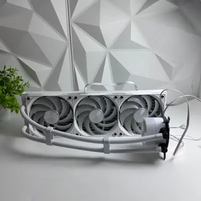 CyberPowerPC MasterLiquid 360mm White AIO CPU Liquid Cooler 3x 120mm Fans - Thumbnail 4
