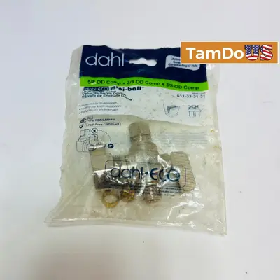 Dahl 611-33-31-31 Mini-Ball Dual Outlet Valve 5/8 OD Comp x 3/8 OD x 3/8 OD Comp - Thumbnail 1