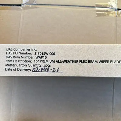 DAS WAP16 16" Premium All-Weather Flex Beam Wiper Blade (5-Pack) - Thumbnail 3