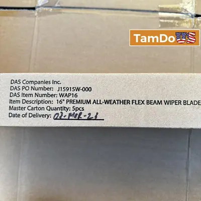DAS WAP16 16" Premium All-Weather Flex Beam Wiper Blade (5-Pack) - Thumbnail 2