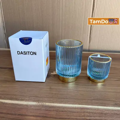 DASITON Makeup Brush Holder Organizer, Crystal Makeup Brush Glass (Blue S+L) - Thumbnail 9