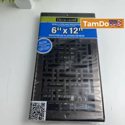 Decor Grates 6"x12" Wall/Ceiling Register Vent, Rubbed Bronze - Thumbnail 1