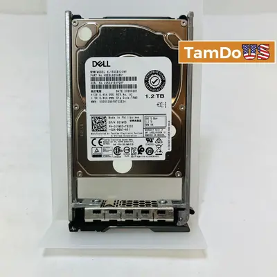 Dell 1.2TB 10K RPM 2.5" SAS 12Gbps Enterprise HDD w/ Tray - Excellent - Real photo at TamDo.us