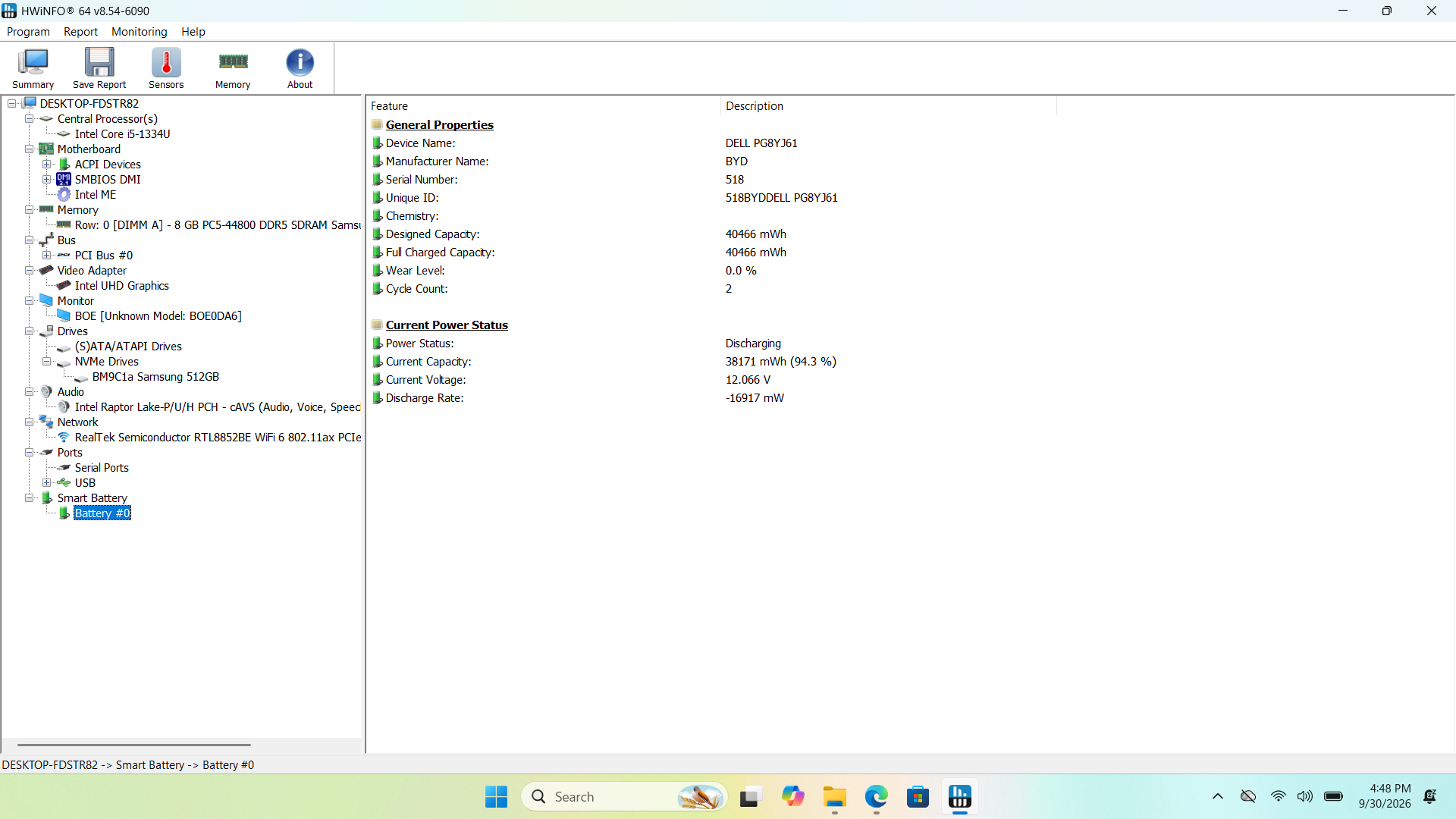 Dell 15 DC15250 Laptop, 15.6" FHD, Intel i5-1334U, 8GB DDR5, 512GB SSD, Win 11 - Thumbnail 2