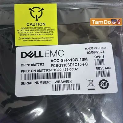 Dell EMC AOC-SFP-10G-10M 10GbE Active Optical Cable 10m - Thumbnail 1