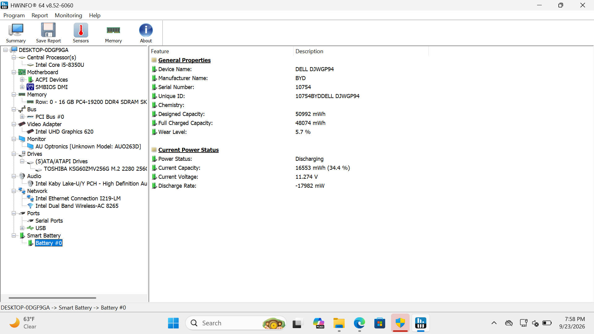 Dell Latitude 5490 14" FHD Laptop, Core i5-8350U, 16GB, 256GB SSD, Win 11 Pro - Thumbnail 2