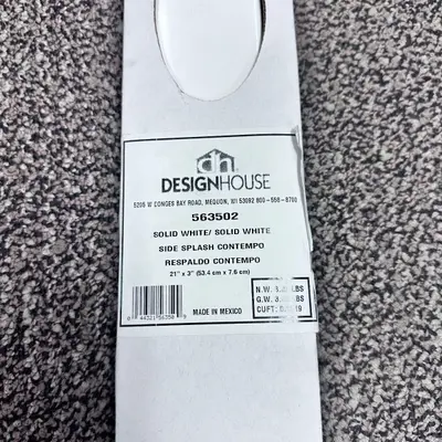 Design House 563502 Solid White Side Splash Contempo – 21" x 3" - Thumbnail 3