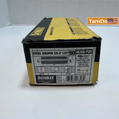 Dewalt 06308-PWR 1/2" Carbon Steel Drop-In Anchor - Pack of 50 - Thumbnail 6