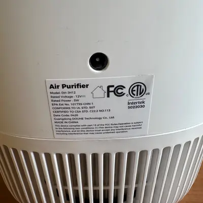 DOUHE Desktop Compact Air Purifier HEPA Filter Quiet Operation DH-JH12 12V 5W - Thumbnail 6