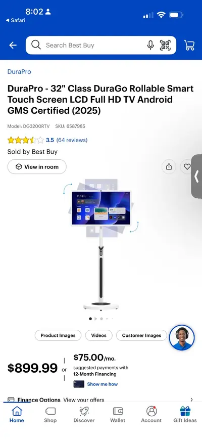 DuraPro DuraGo 32" Smart TV Replacement ROUND BASE Unit DG3200RTV (No Pole) - Thumbnail 6