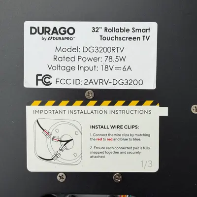 DuraPro DuraGo 32" Smart TV Replacement ROUND BASE Unit DG3200RTV (No Pole) - Thumbnail 5