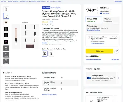 Dyson Airwrap Coanda 2x Multi-Styler Dryer Straight Wavy Ceramic Pink Rose Gold - Thumbnail 2