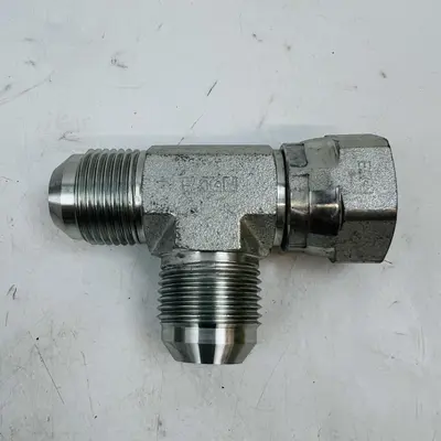 Eaton Hydraulic T-Fitting Adapter, Male x Male x Female, Steel Connector - Thumbnail 3
