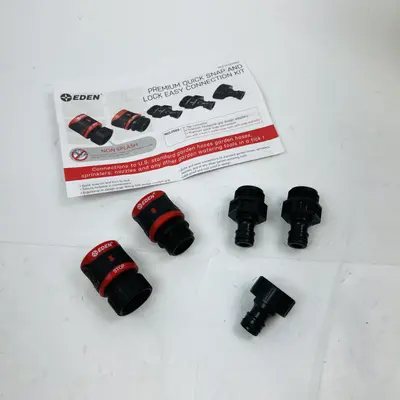EDEN Premium Quick Snap & Lock Garden Hose Connection Kit - Thumbnail 2