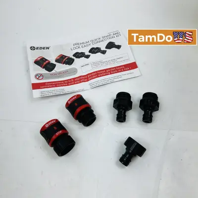 EDEN Premium Quick Snap & Lock Garden Hose Connection Kit - New - Real photo at TamDo.us