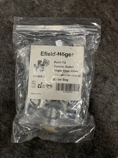Efield-Hoger 42842A-2 Push-Fit Double Outlet Angle Stop Valve - Thumbnail 2