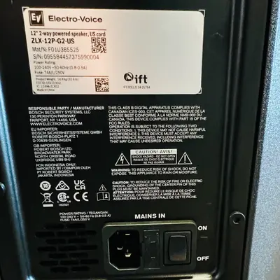 Electro-Voice ZLX-12P G2 12" 1000W 2-Way Powered Loudspeaker with Bluetooth - Thumbnail 9