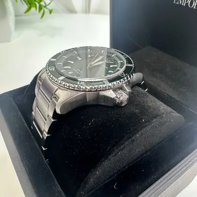 Emporio Armani AR11698 World Explorer Solar Green Dial Stainless Steel Men Watch - Thumbnail 2