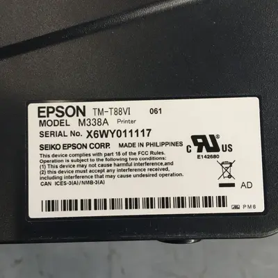 Epson M338a USB POS Thermal Receipt Printer With Power Adapter - Thumbnail 6