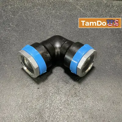 EQfluids 90 Degree Elbow Fitting Ø50mm for Compressed Air & Fluid Piping System - Thumbnail 1