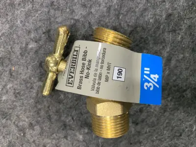 Lot of 2 Everbilt 3/4" Brass Hose Bibbs – MIP x MHT - Thumbnail 3
