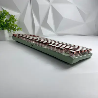 EWEADN V20 Retro Typewriter Mechanical Keyboard Round Keycaps Volume Knob Green - Thumbnail 7