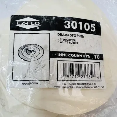 EZ-FLO 30105 Drain Stopper 5" Diameter White Rubber - Thumbnail 3