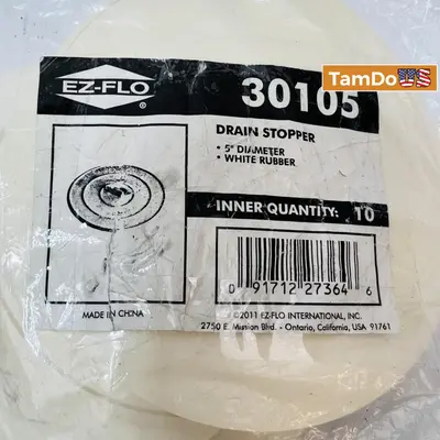EZ-FLO 30105 Drain Stopper 5" Diameter White Rubber - Thumbnail 4