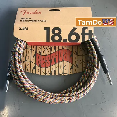 Fender Festival Instrument Cable 18.6ft 5.5M Straight to Straight Guitar Cable - New - Real photo at TamDo.us
