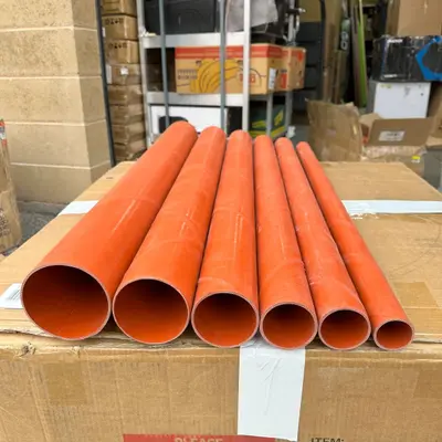 Fiberglass FRP Tubing Set, 1.5"–5" OD, 35" Length Industrial Insulation Tubes - Thumbnail 2