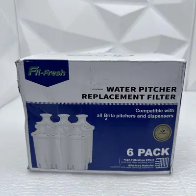 Fil-fresh Water Pitcher Replacement Filters (6-Pack) for Brita Pitchers, BPA-Free - Thumbnail 1