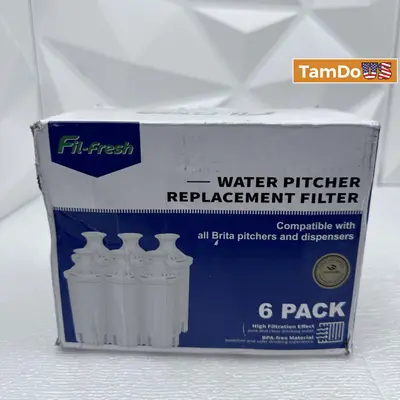 Fil-fresh Water Pitcher Replacement Filters (6-Pack) for Brita Pitchers, BPA-Free - Thumbnail 4
