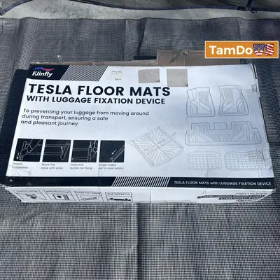 Fjinfly Floor Mat With Luggage Fixation Device Rubber Black For Tesla - Thumbnail 1